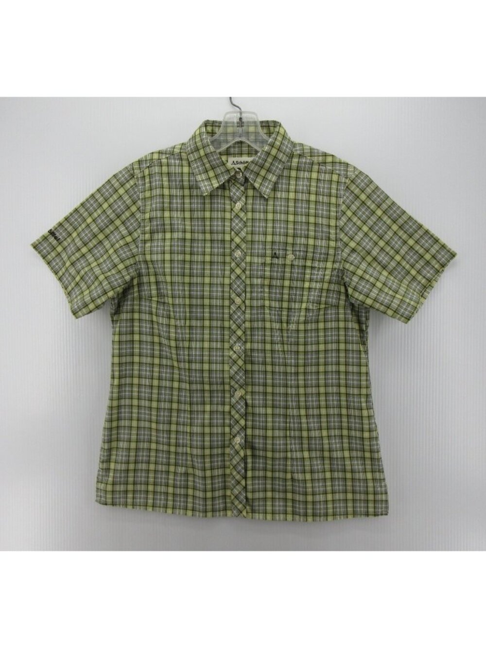 Schoffel Top Medium Button Up Shirt Plaid Hiking Outdoor Pockets